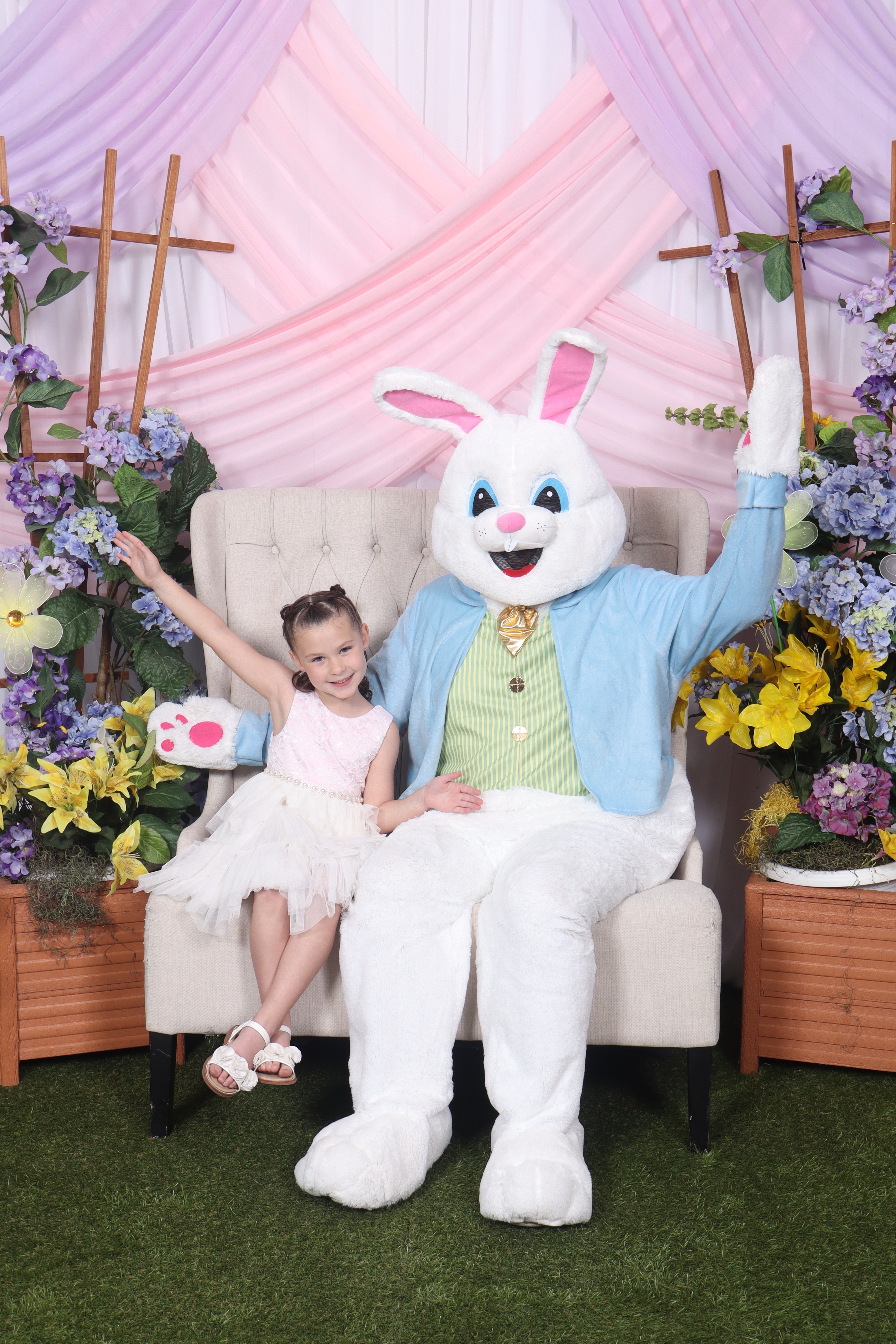 Child posing with the Easter Bunny